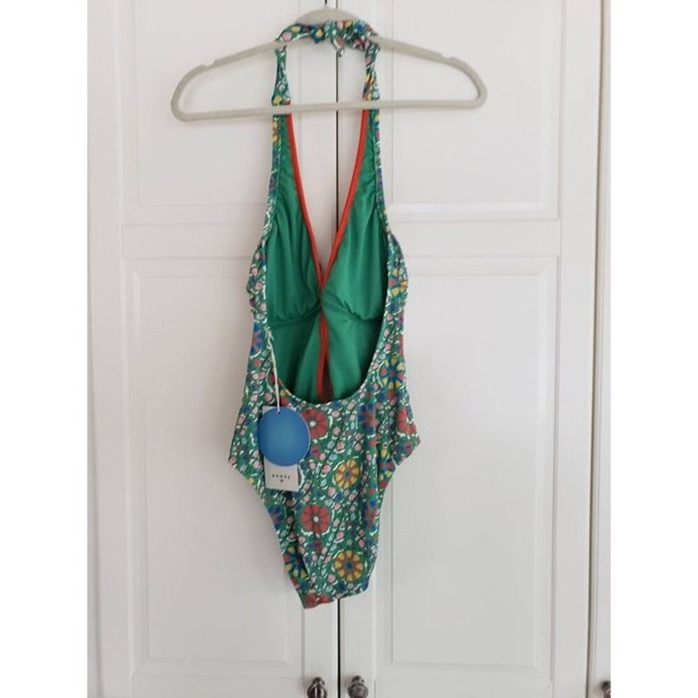 Rhode x Target Green Floral Zinnia High Leg Cheeky Halter Swimsuit - MEDIUM NWT - Picture 5 of 5